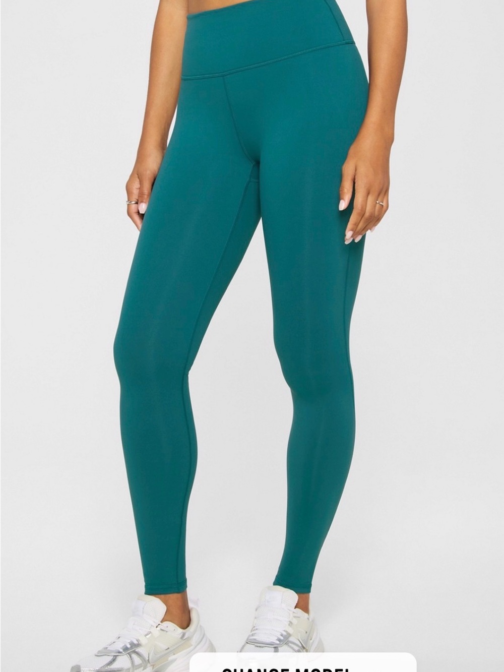 Fabletics High-Rise Teal Define PowerHold Leggings — Green Abyss